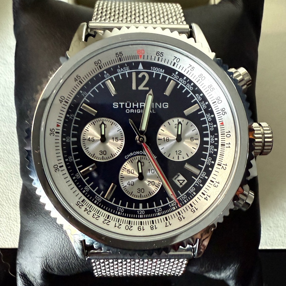 Stuhrling Original Silver and Black Watch